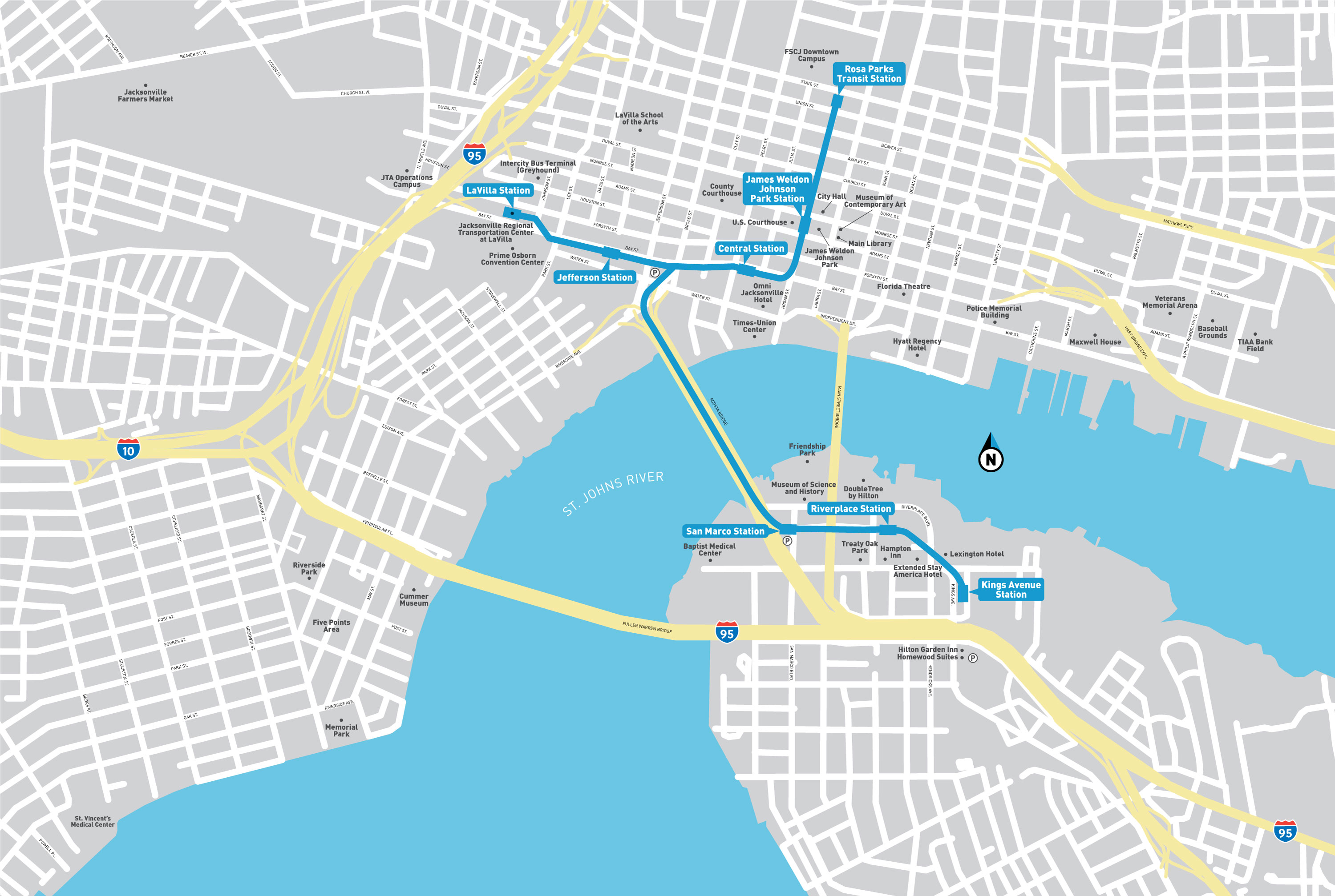 Metro Route Atlas Jacksonville, Florida, USA