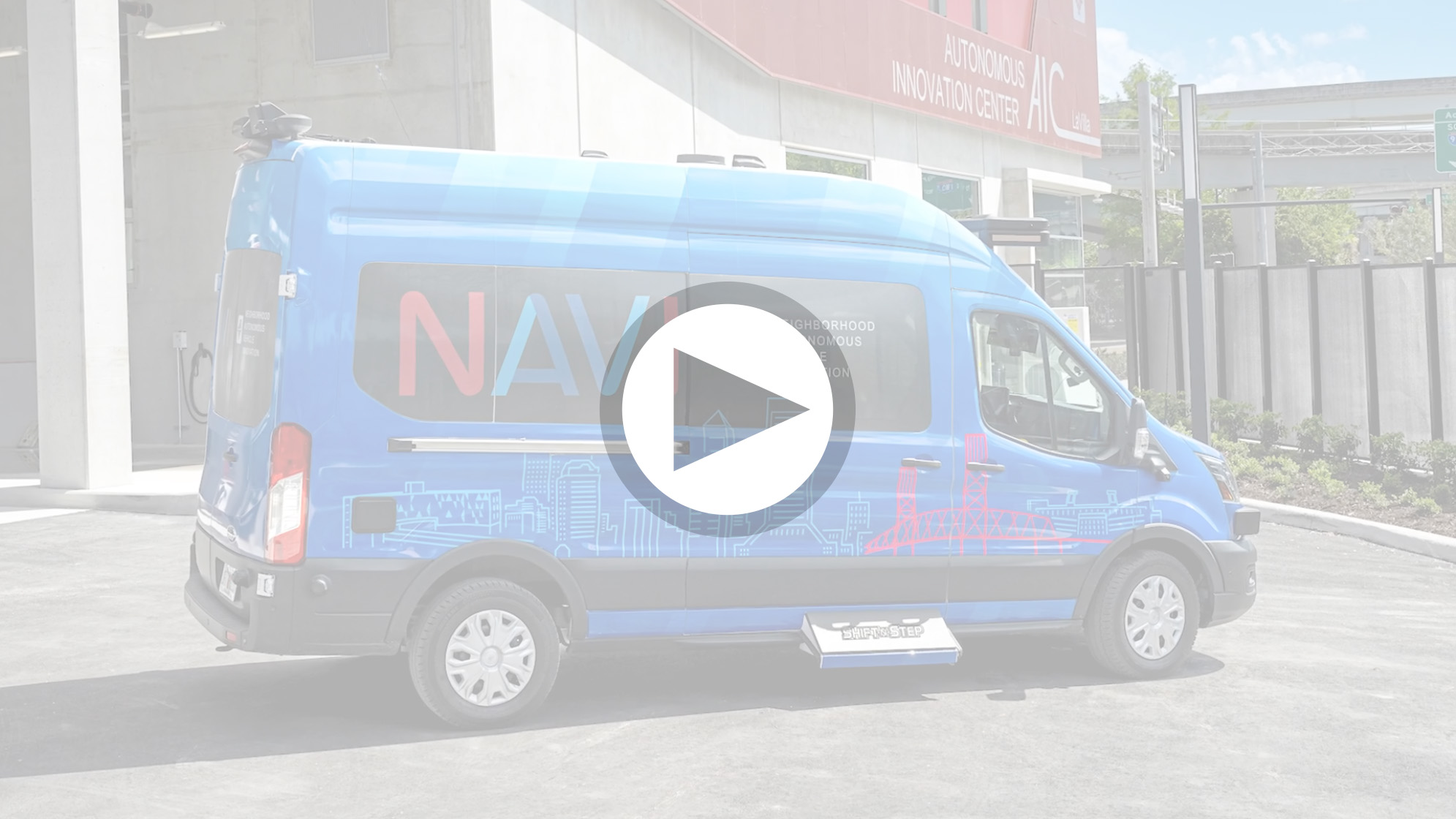 video of AVs along the Bay Street Corridor, AIC opening, and NAVI vehicles