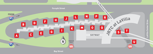 Graphic Showing Bus Bay Assignments at JRTC
