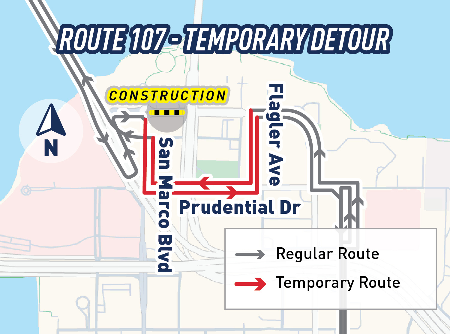 Route 107 Map - MOSH Detour
