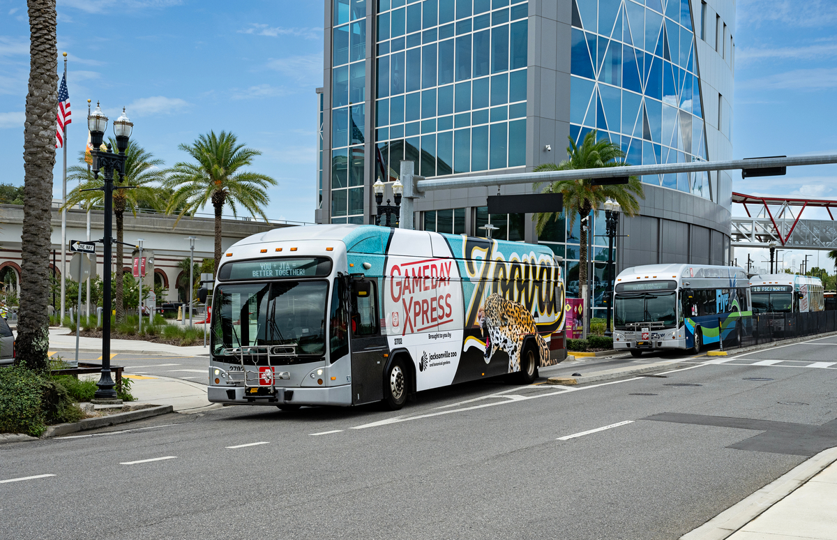 Gameday Xpress Bus in front of JRTC