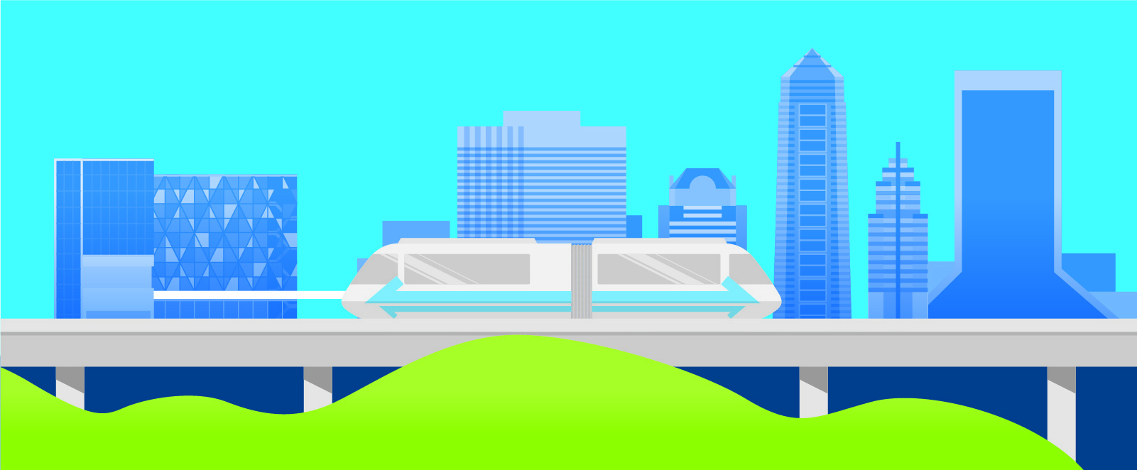Illustration of the Skyway and Downtown Jacksonville