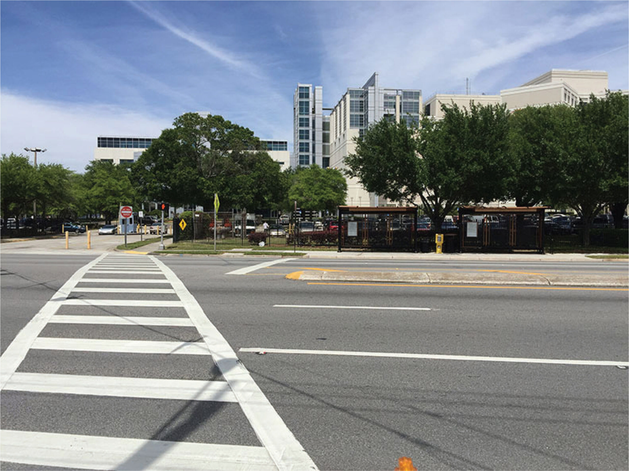 Photo of 8th Street crossing at James Hall Drive